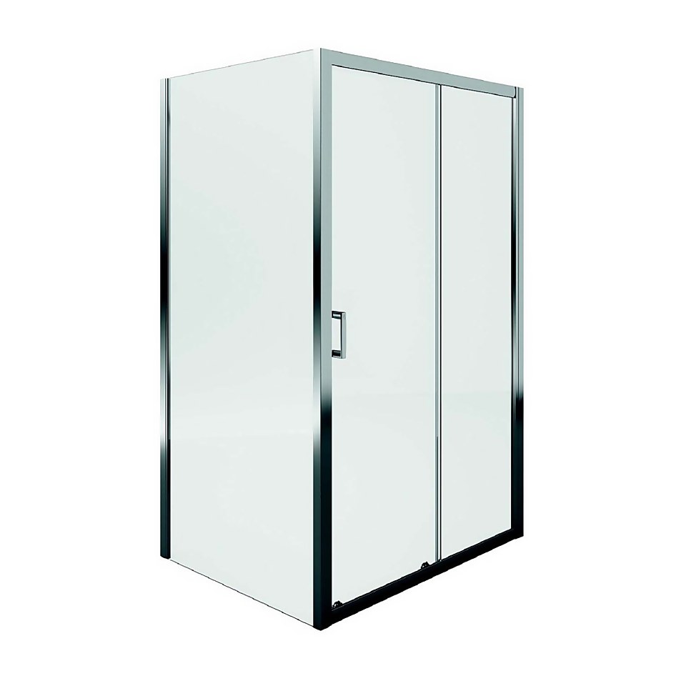 Aqualux Sliding Door 1700 x 900mm Shower Enclosure and Tray Package