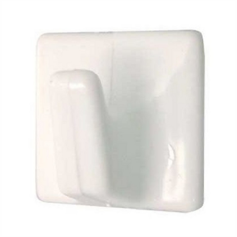 Small Square Self-adhesive Hook - White - 4 Pack