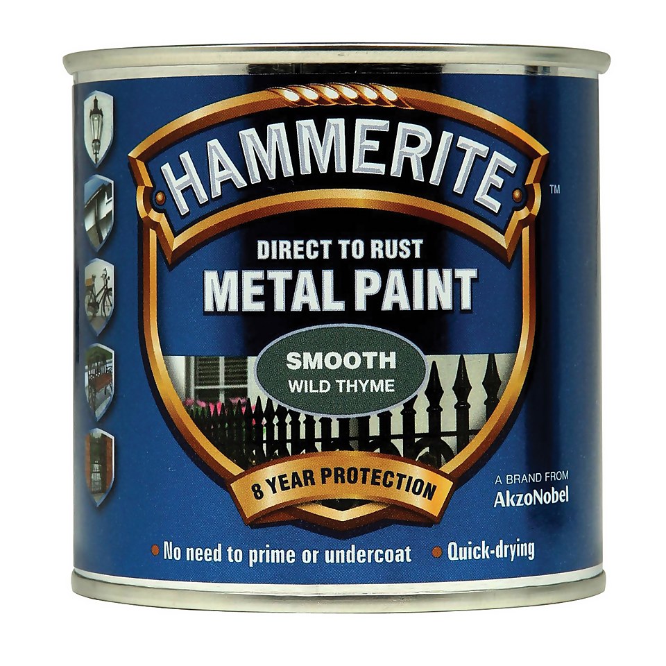 Hammerite Direct to Rust Exterior Metal Paint Smooth Wild Thyme - 250ml