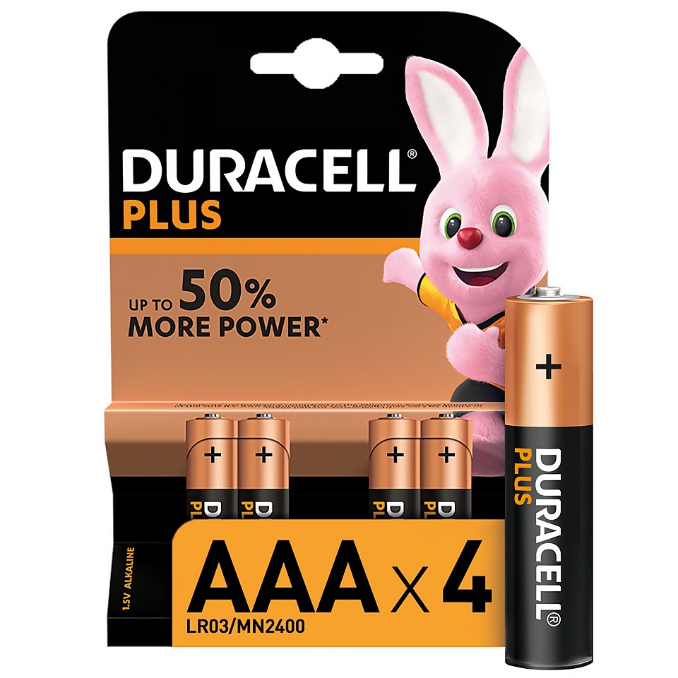 Duracell Plus AAA Batteries - 4 Pack