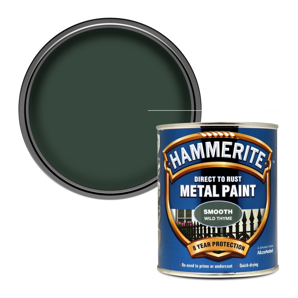 Hammerite Direct to Rust Smooth Paint Wild Thyme 750ml Homebase