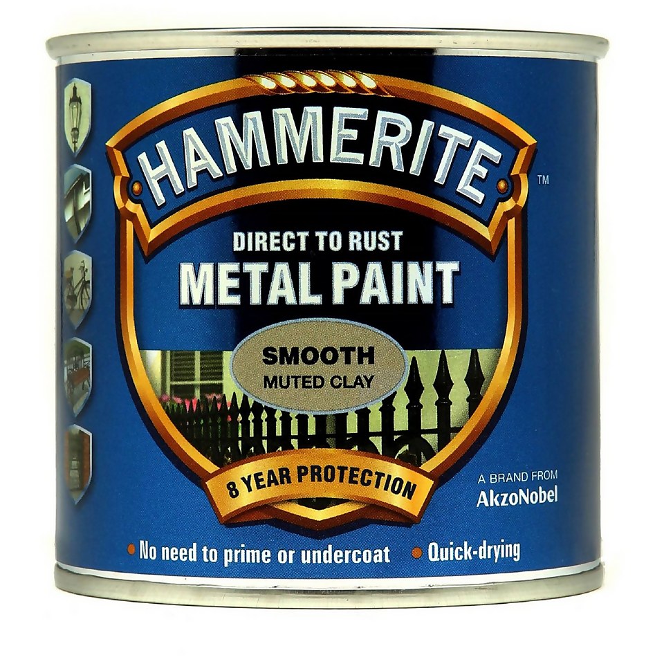 Hammerite Direct to Rust Smooth Paint Muted Clay - 250ml