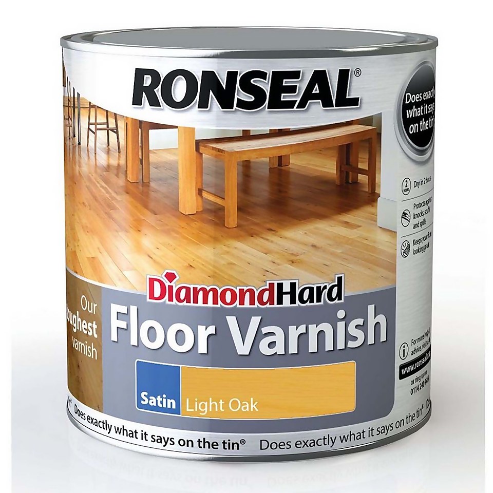 Ronseal Diamond Hard Floor Satin Varnish Light Oak - 2.5L