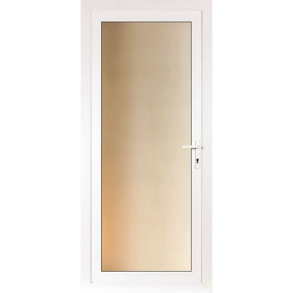 Brighton Rear Door Set - Full Obscure Glass Left Hand Hung - 920mm Wide 2085mm High