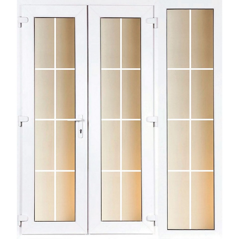 Model 4 French Door set and 1 Wide Sidelite with Georgian Bars - 1790mm Wide 2090mm High