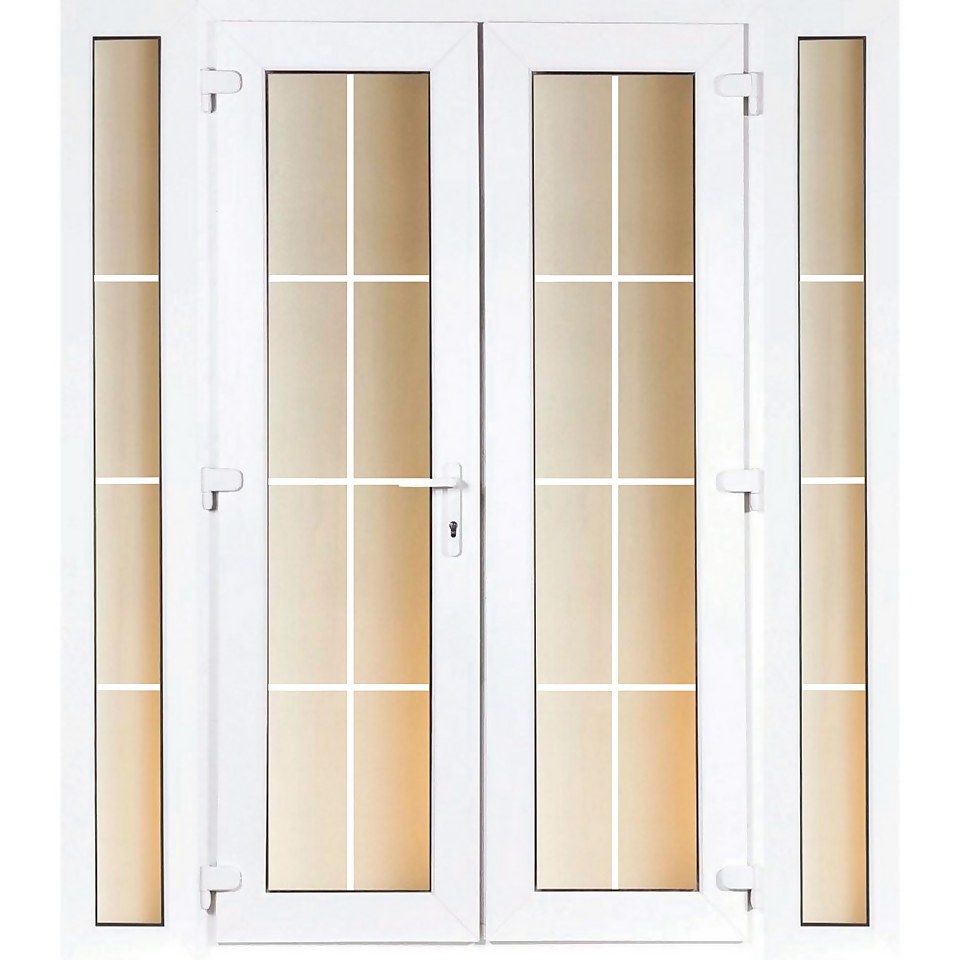 Model 4 French Door set and 2 Narrow Sidelites with Georgian Bars - 1790mm Wide 2090mm High