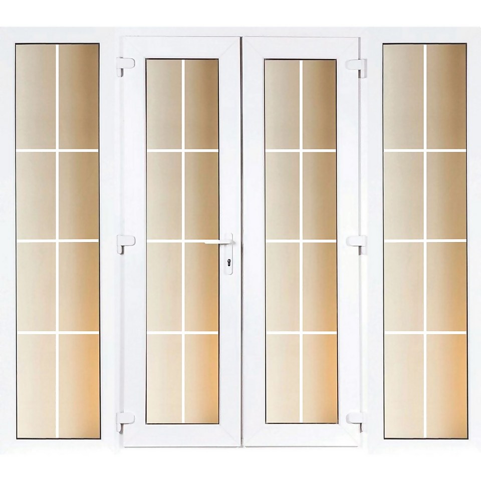 Model 4 French Door set and 2 Wide Sidelites with Georgian Bars - 2390mm Wide 2090mm High