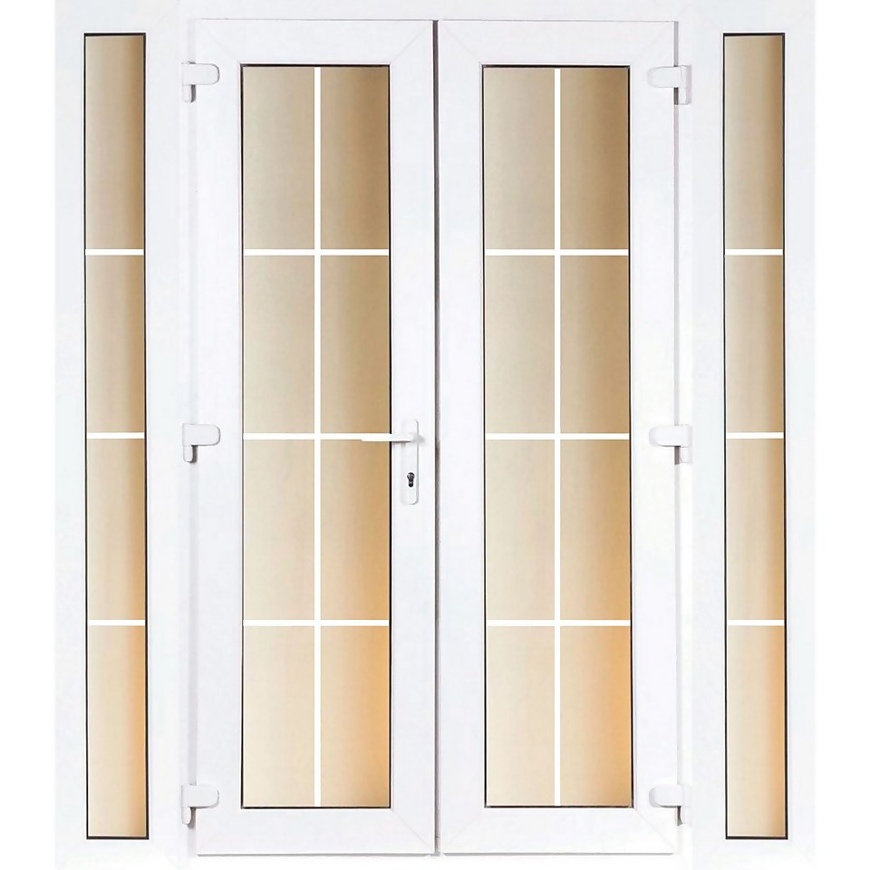 Model 6 French Door set and 2 Narrow Sidelites with Georgian Bars - 2390mm Wide 2090mm High