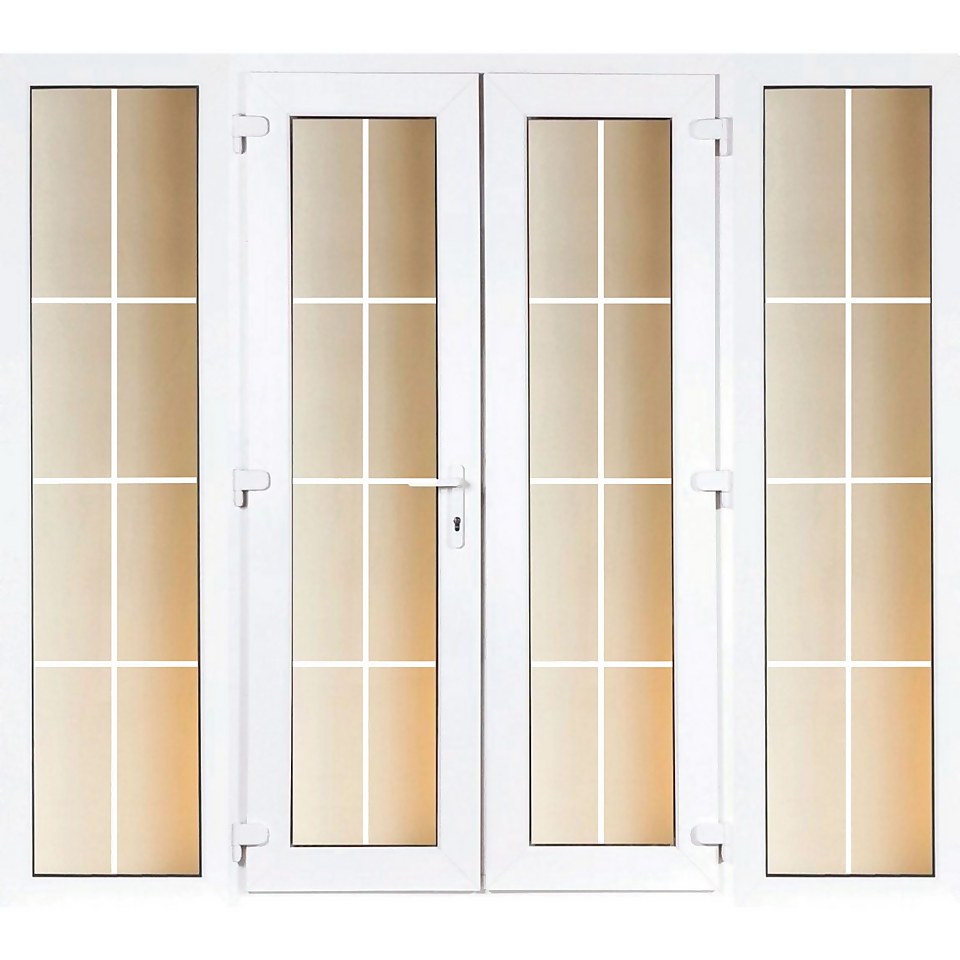 Model 5 French Door set and 2 Wide Sidelites with Georgian Bars - 2690mm Wide 2090mm High