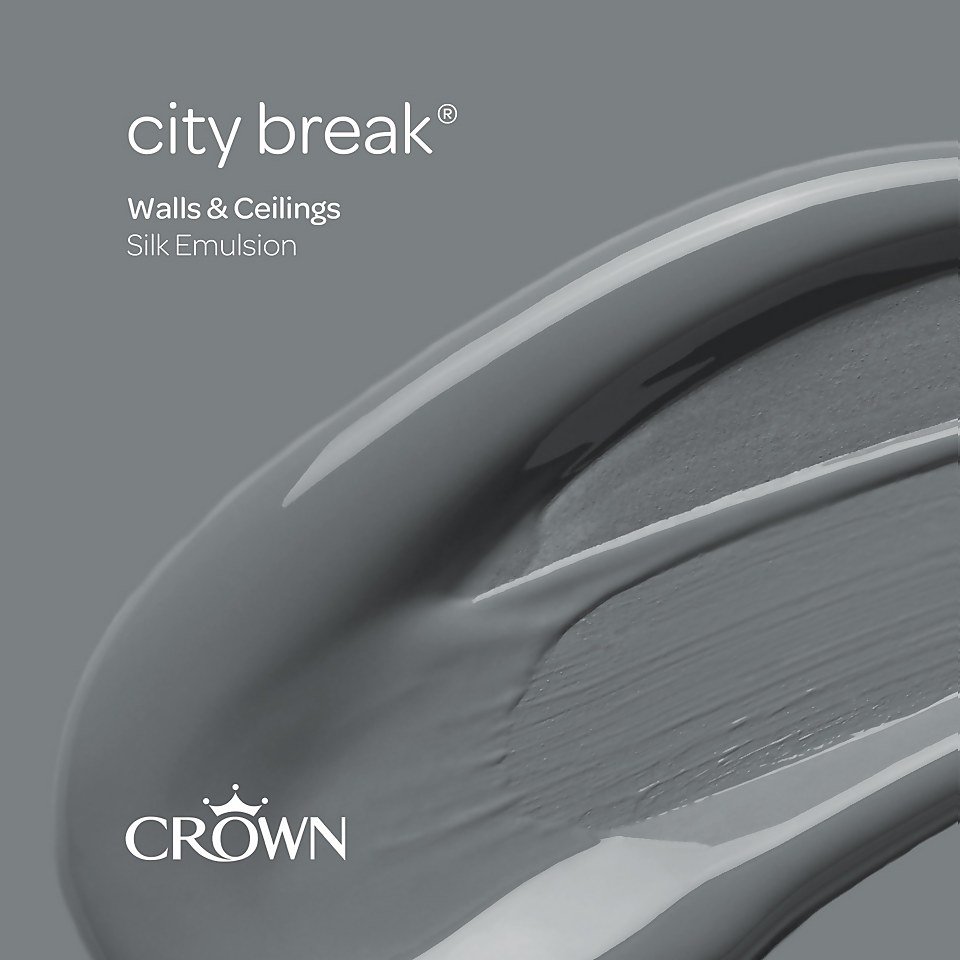Crown Walls & Ceilings Silk Emulsion Paint City Break - 2.5L