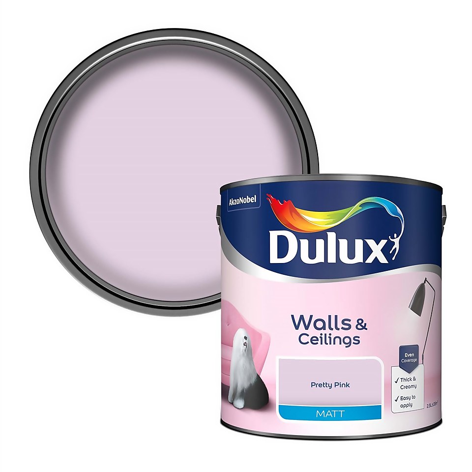 Dulux Matt Emulsion Paint Pretty Pink - 2.5L