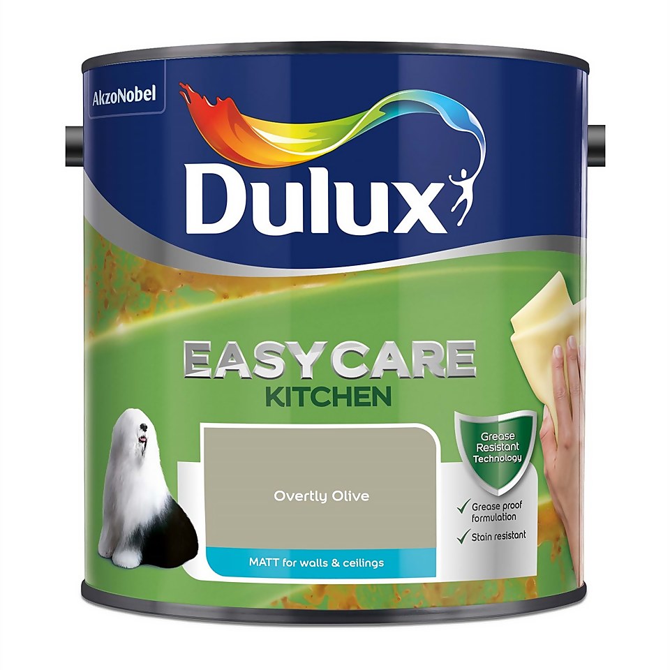 Dulux Easycare Kitchen Matt Emulsion Paint Overtly Olive - 2.5L