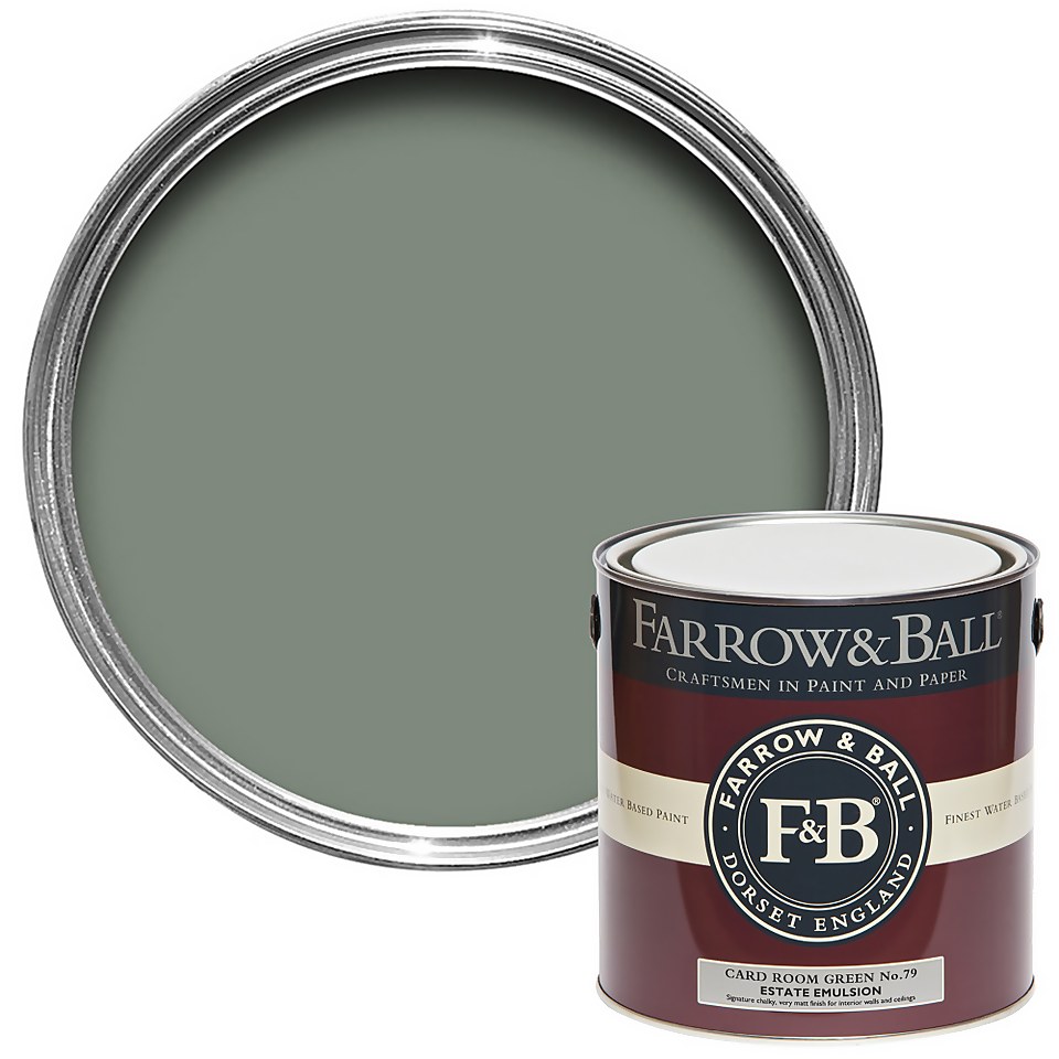 Farrow & Ball Estate Matt Emulsion Paint Card Room Green - 2.5L