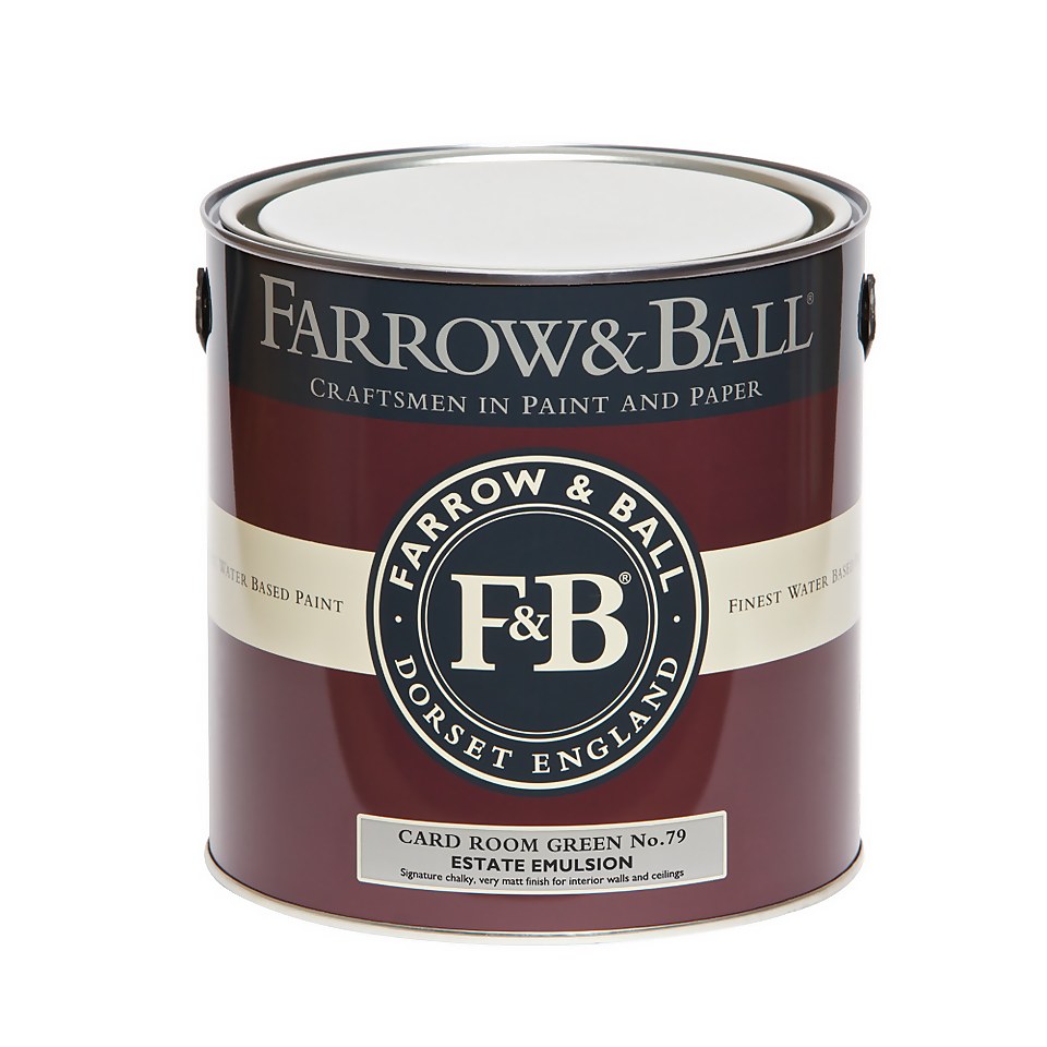 Farrow & Ball Estate Matt Emulsion Paint Card Room Green No.79 - 2.5L