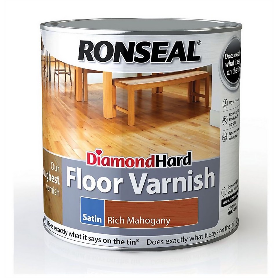 Ronseal Diamond Hard Floor Varnish Rich Mahogany - 2.5L