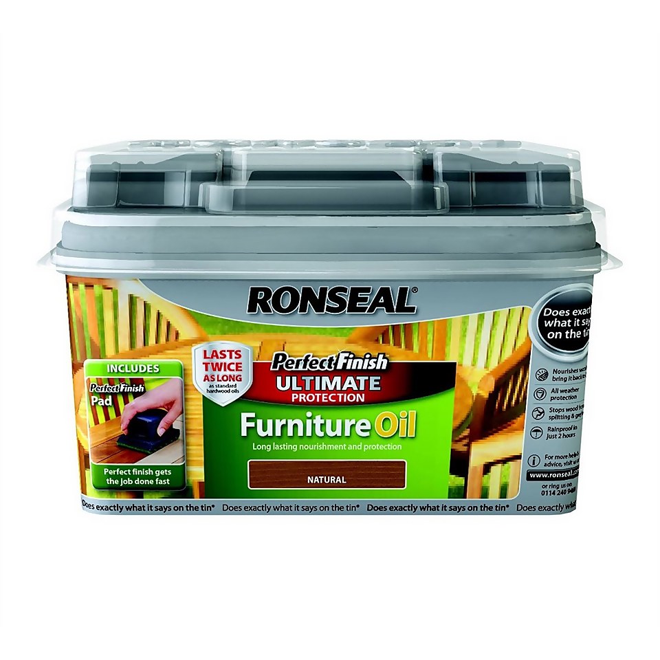 Ronseal Perfect Finish Garden Furniture Oil Natural - 750ml