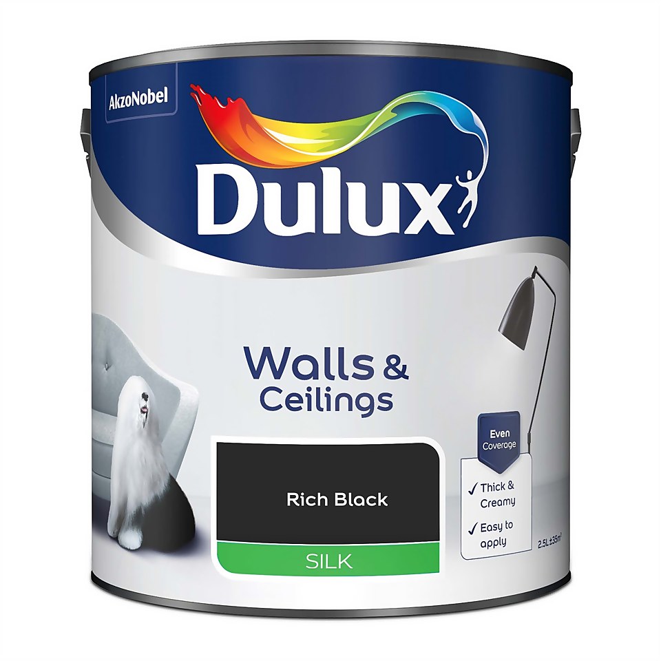 Dulux Silk Paint Rich Black - 2.5L