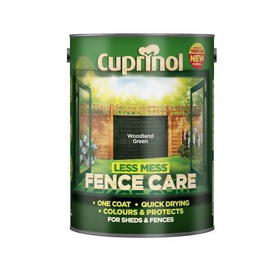 Cuprinol Less Mess Fence Care- Woodland Green - 5L