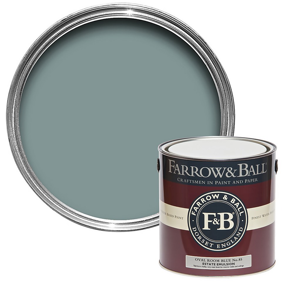 Farrow & Ball Estate Matt Emulsion Paint Oval Room Blue No.85 - 2.5L