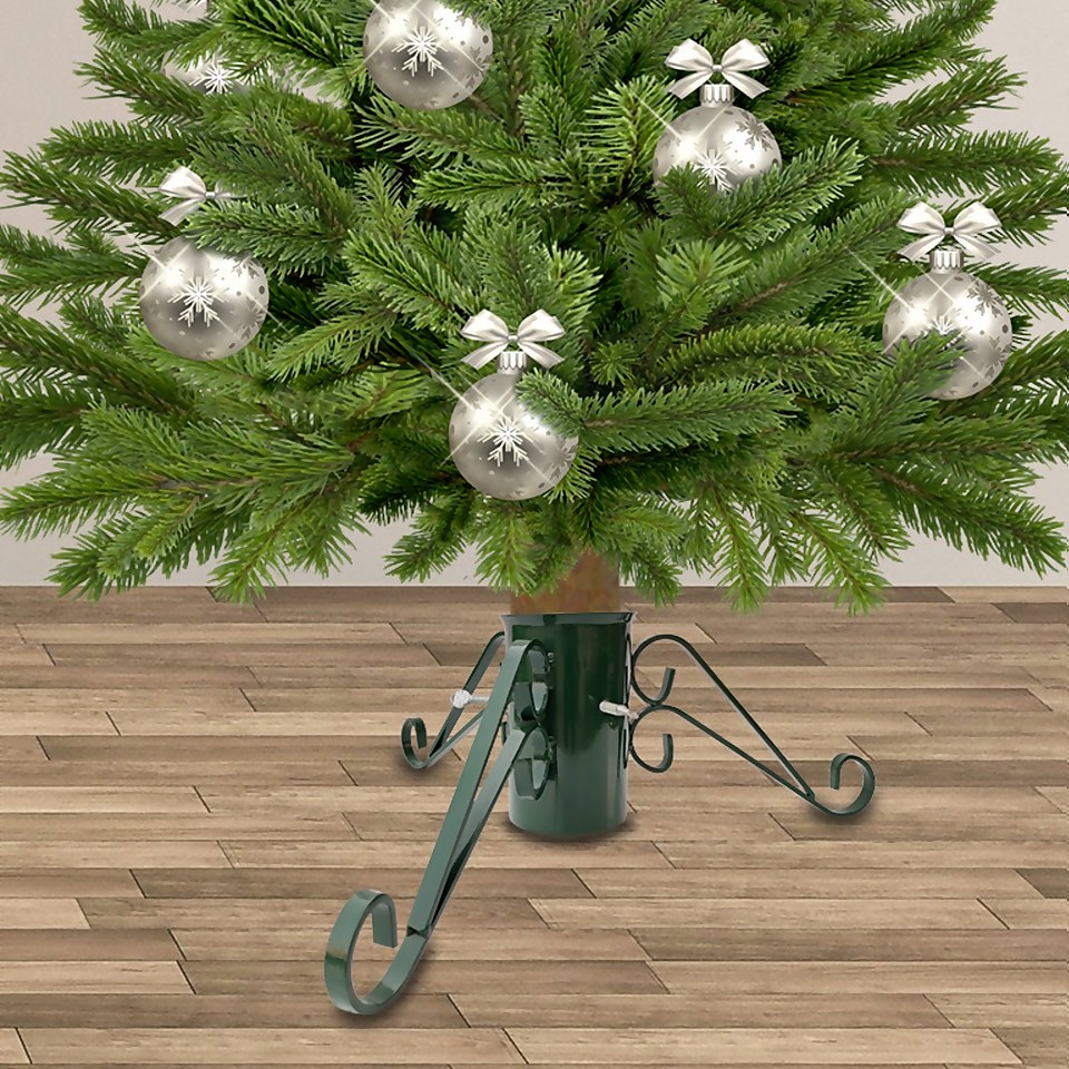 Metal Real Christmas Tree Stand - Green - 4 Inch