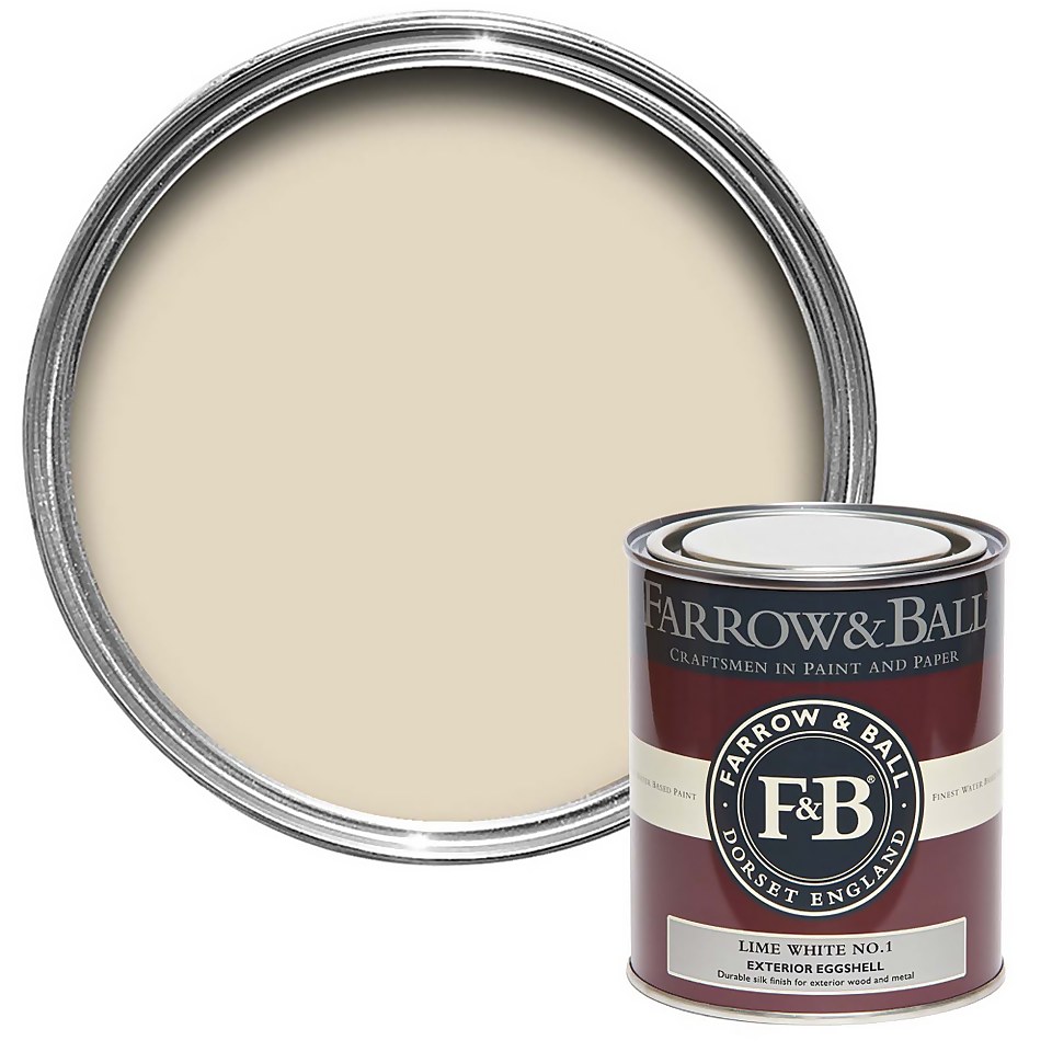 Farrow & Ball Exterior Eggshell Paint Lime White No.1 - 750ml