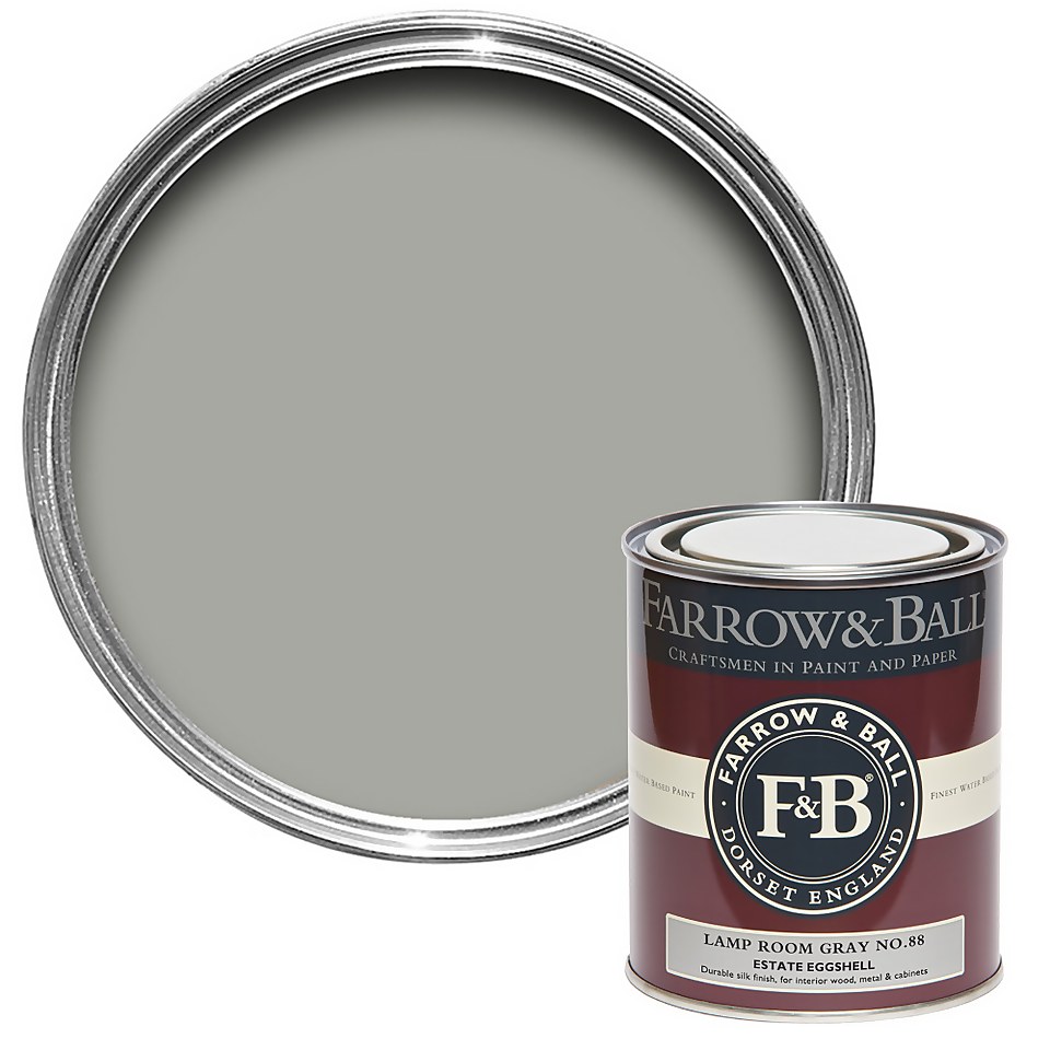 Farrow & Ball Estate Eggshell Paint Lamp Room Gray No.88 -750ml