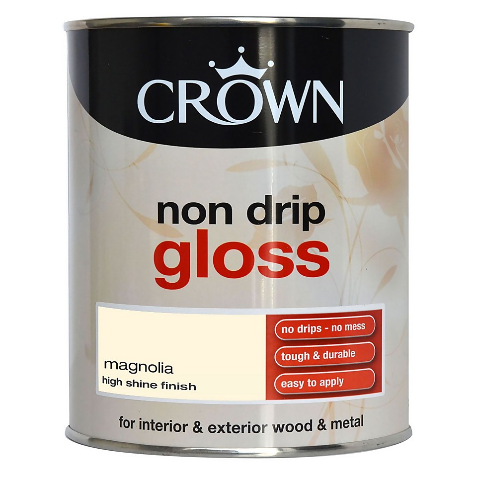 Crown Non Drip Gloss Paint Magnolia - 750ml