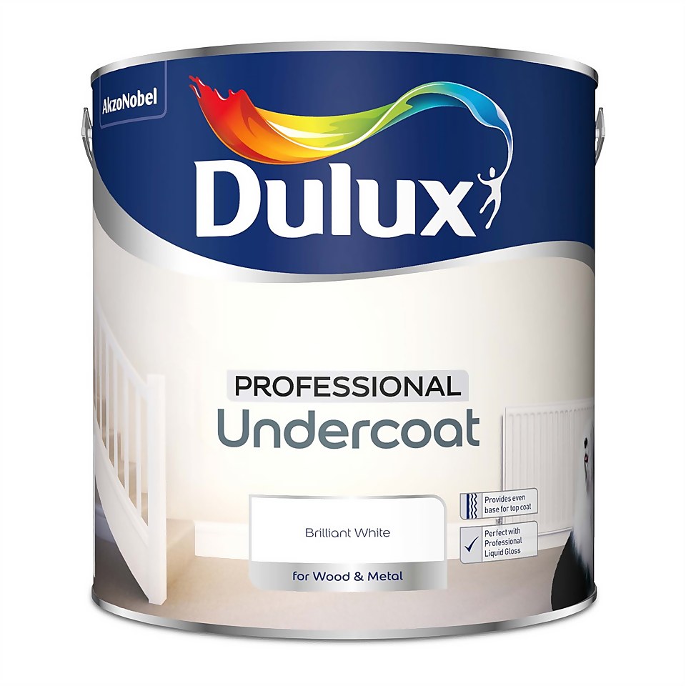 Dulux Professional Undercoat Paint Pure Brilliant White - 2.5L