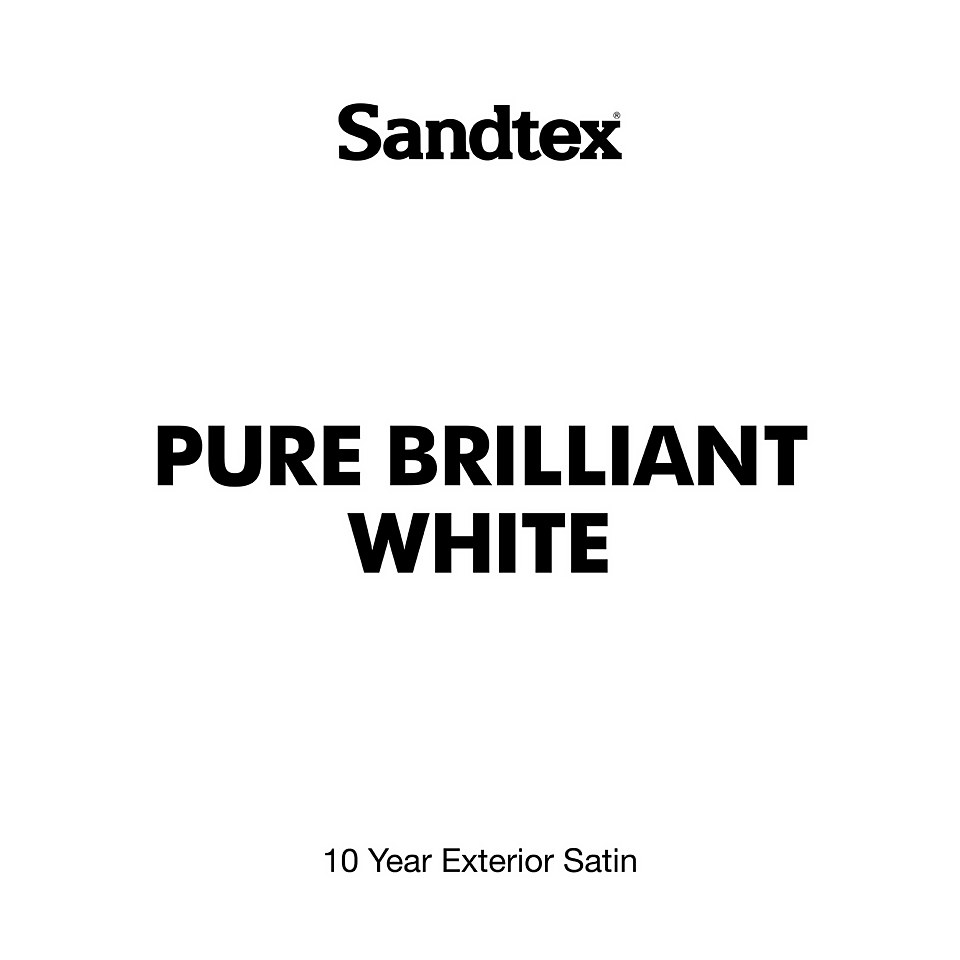 Sandtex 10 Year Satin Paint Pure Brilliant White - 750ml