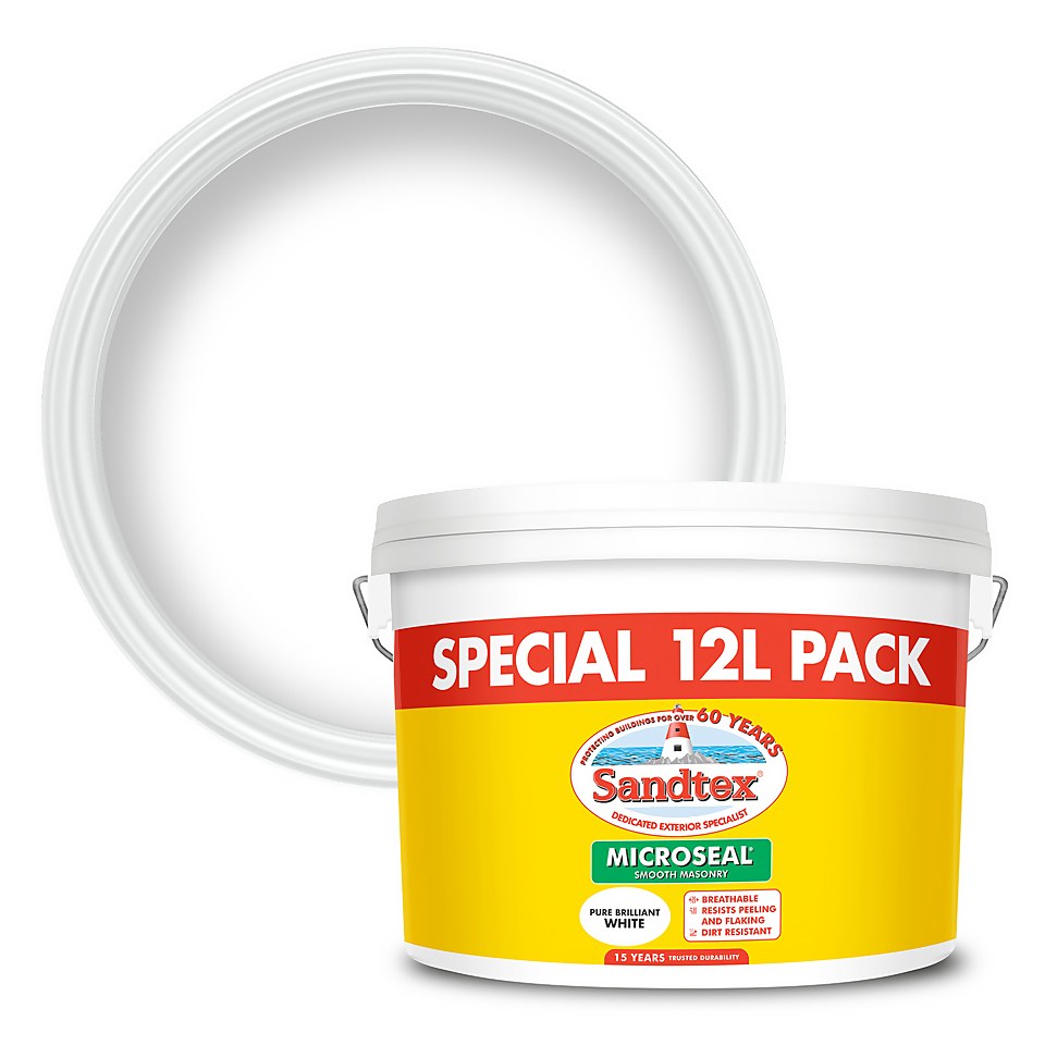 Sandtex® Ultra Smooth Masonry Paint Pure Brilliant White - 12L