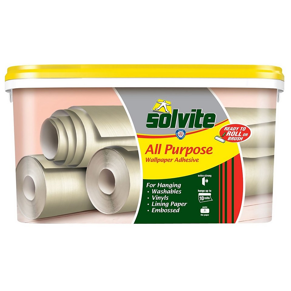 Solvite All Purpose Wallpaper Adhesive - 10 Roll Ready Mix Bucket
