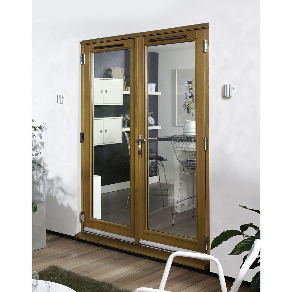Canberra Laminated Oak Pre-Finished French Doorset - 1800mm Wide