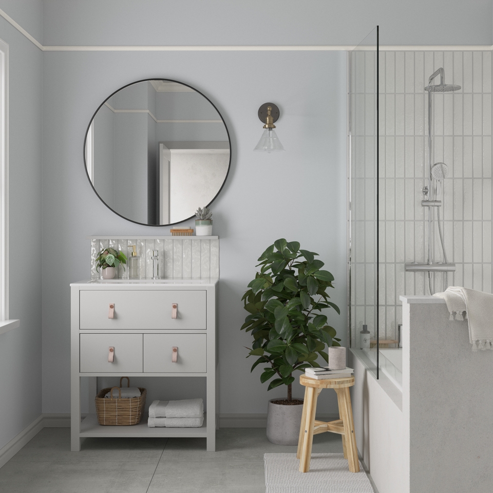 Dulux Easycare Bathroom Soft Sheen Emulsion Paint Frosted Steel 2.5L Homebase