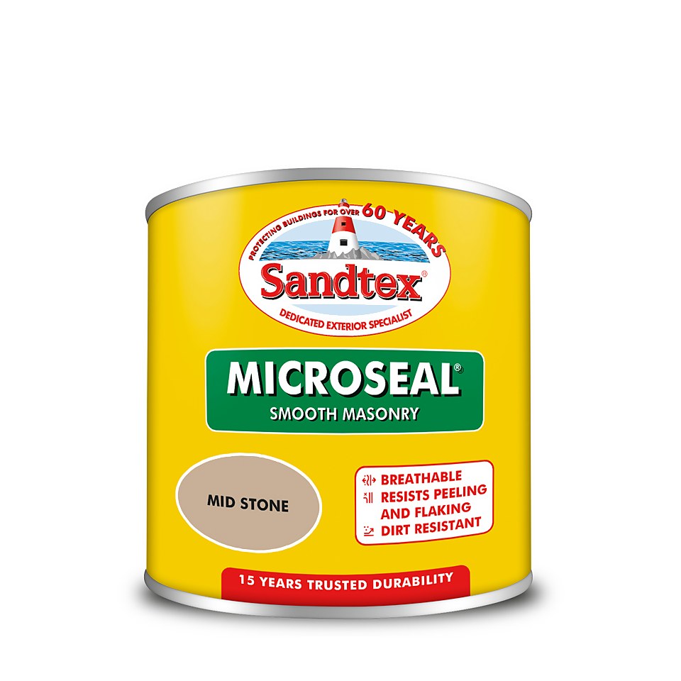 Sandtex Microseal Smooth Masonry Paint Mid Stone - 150ml
