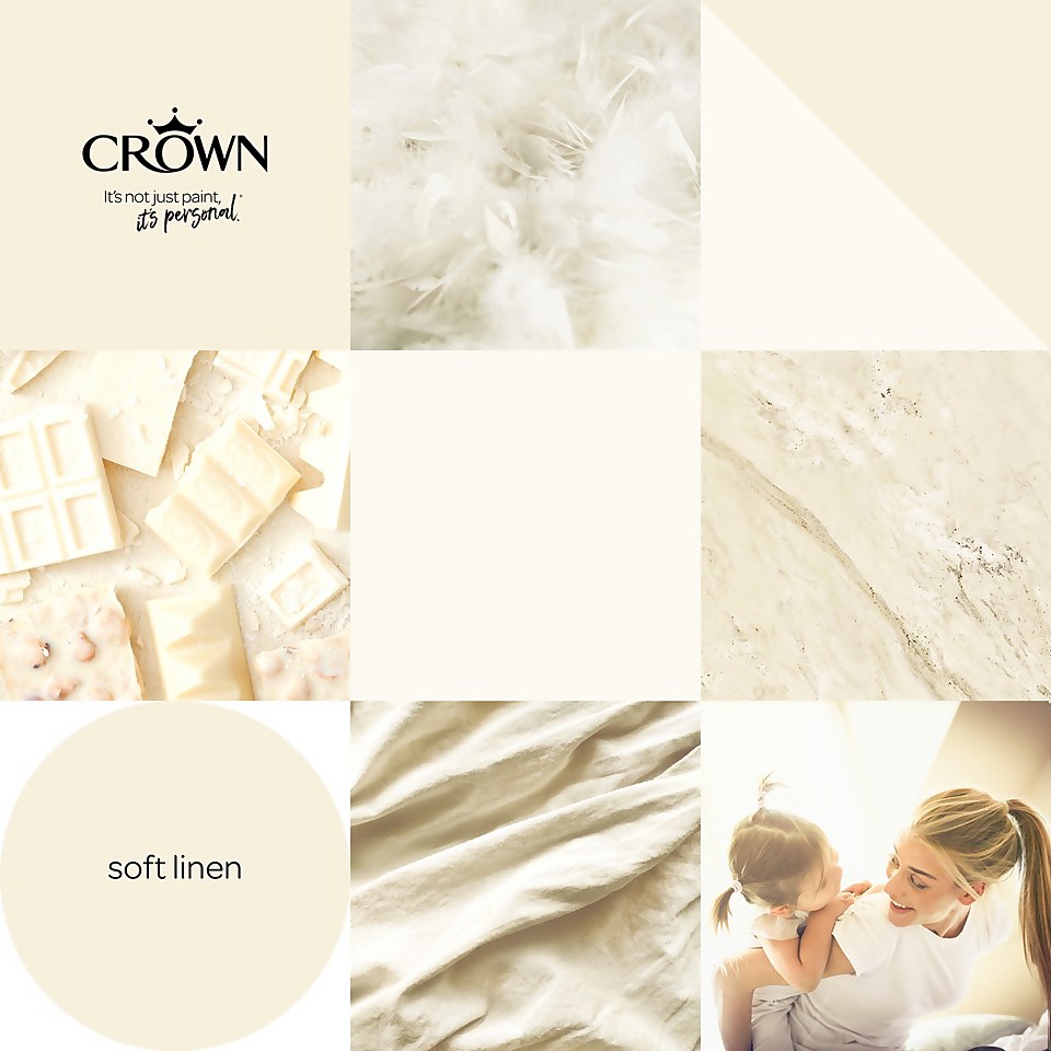 Crown Walls & Ceilings Silk Emulsion Paint Soft Linen - 5L