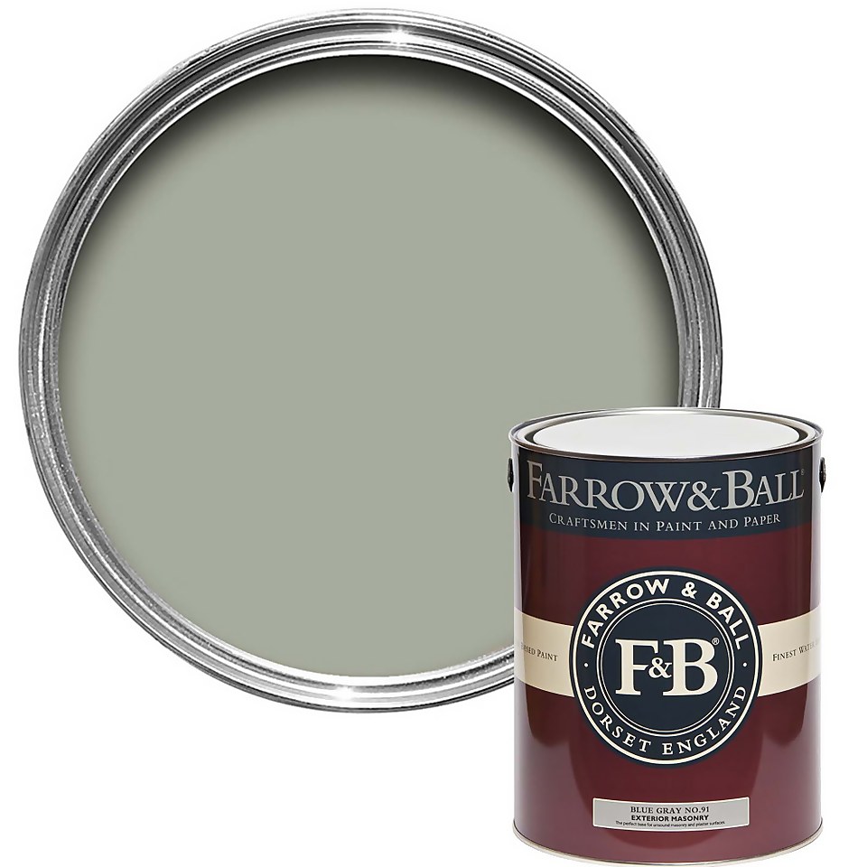 Farrow & Ball Exterior Masonry Paint Blue Gray No.91 - 5L