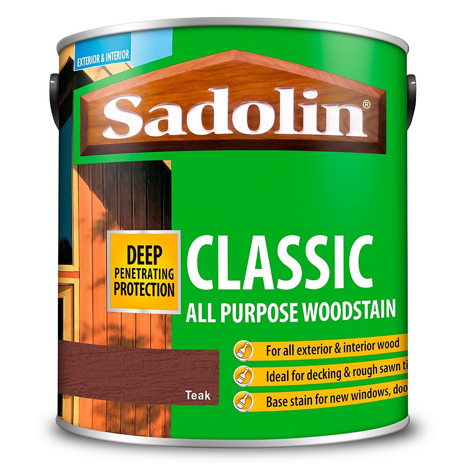 Sadolin Classic All Purpose Woodstain Teak - 2.5L