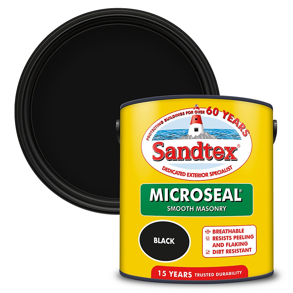 Sandtex Ultra Smooth Masonry Paint Black - 2.5L