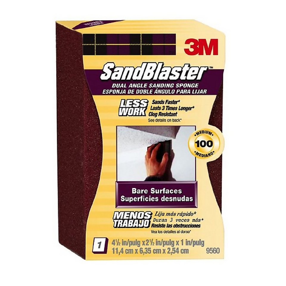 3M Sandblaster Dual Angle Sanding Sponge - Medium