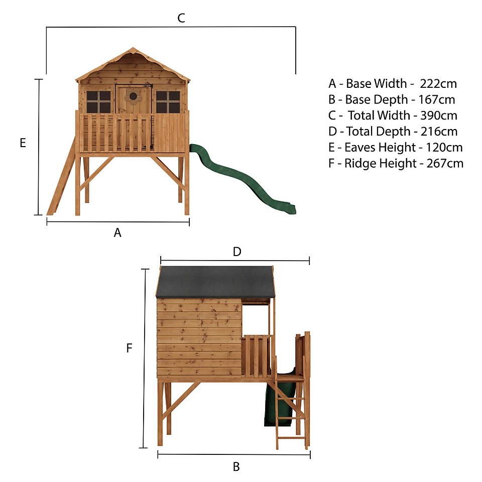 Mercia Honeysuckle Playhouse with Tower and Slide