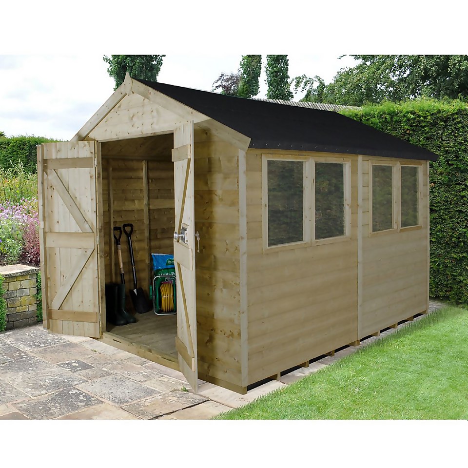 10x8ft Forest Tongue & Groove Apex Wooden Shed