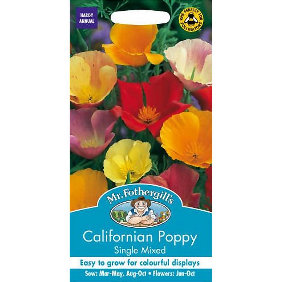 Mr. Fothergill's Californian Poppy Single Mixed (Eschscholzia Californica) Seeds