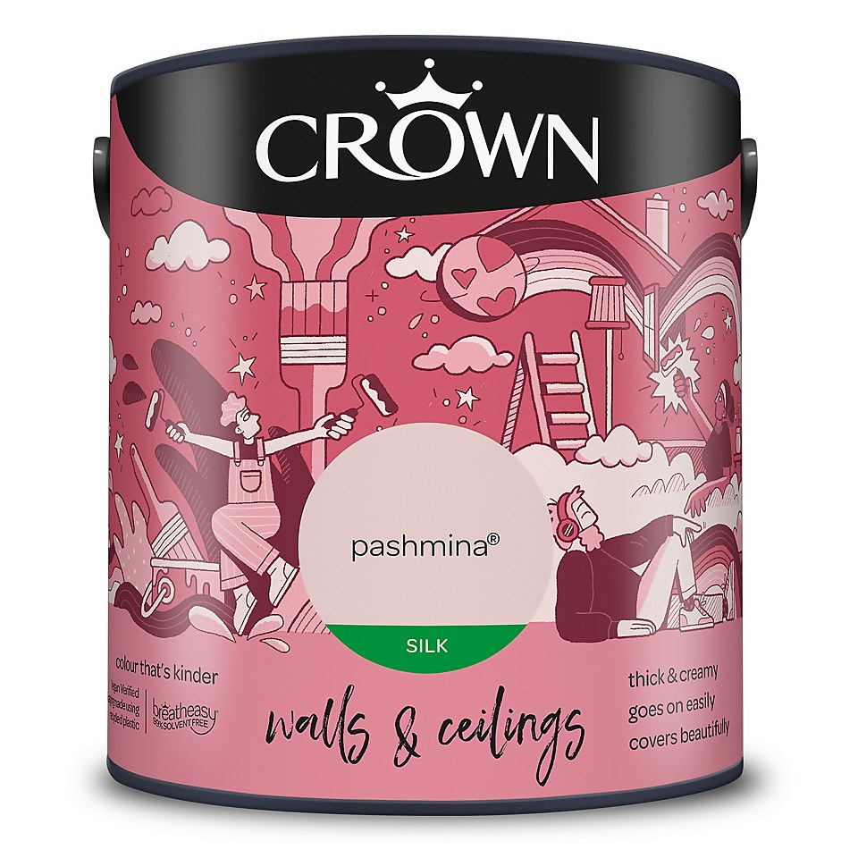Crown Walls & Ceilings Silk Emulsion Paint Pashmina - 2.5L