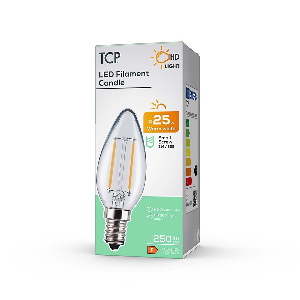 LED Filament Candle SES 2.5W Light Bulb