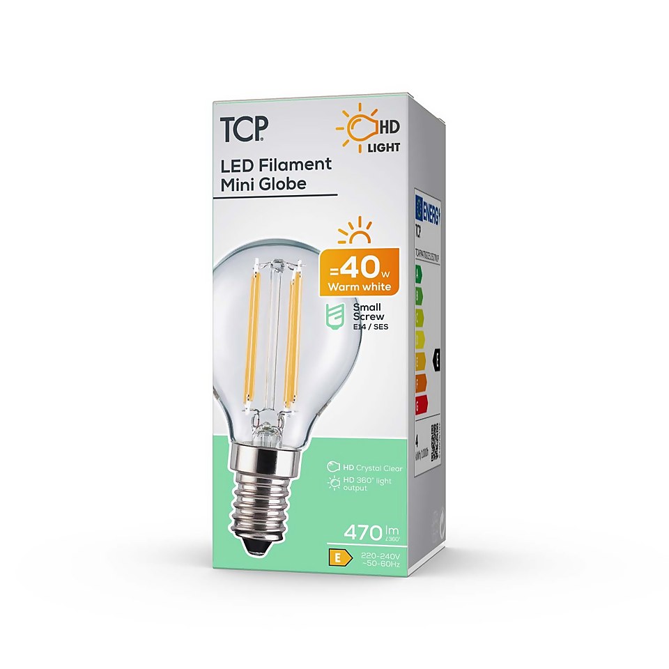 LED Filament Mini Globe SES 4.5W Light Bulb