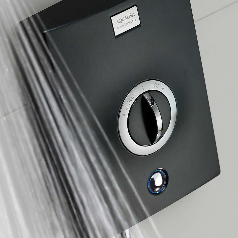 Aqualisa Quartz 10.5kw Electric Shower - Graphite/Chrome