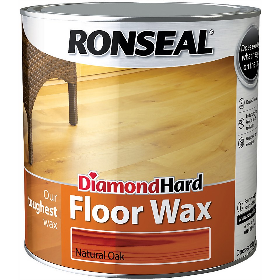 Ronseal Diamond Hard Floor Wax Oak - 2.5L