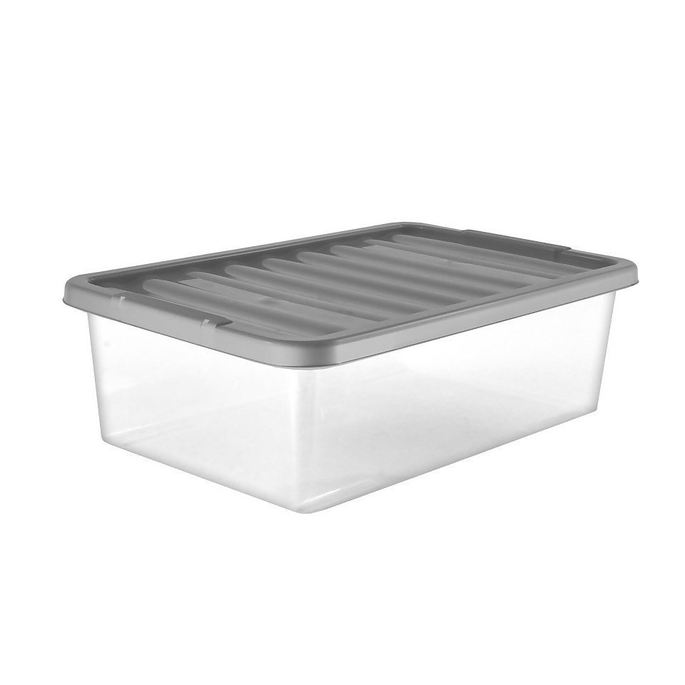 32L Storage Box with Clear Base and Lid