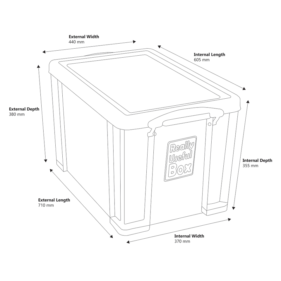 Really Useful Storage Box - Clear - 84L