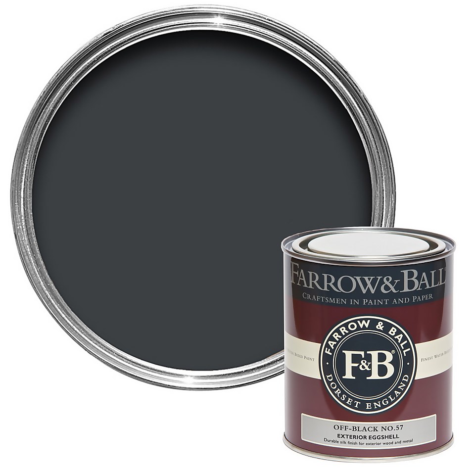 Farrow & Ball Exterior Eggshell Paint Off-Black No.57 - 750ml